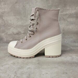 Converse Chuck 70 De Luxe Boot Womens Size 10.5 Platform Heeled Beige